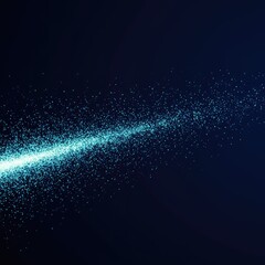 Abstract visualization of quantum physics where energy waves transition into discrete matter particles on a dark blue background ,subatomic ,dot ,quantum