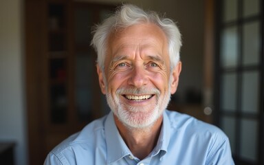 Portrait of older white man smiling. High quality