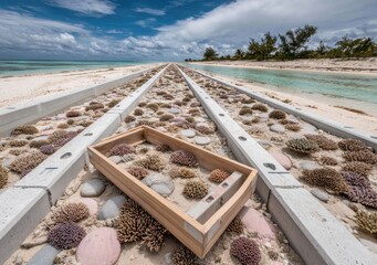 Coral Reef Restoration Project on Tropical Beach.