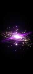 Vibrant Purple Galaxy Swirl with Stars.