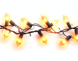 A luminous string of classic holiday lights casting a warm, inviting glow, perfect for festive seasonal decorations and creating a cozy atmosphere in various design projects