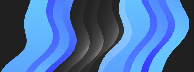 Creative Blue and Black Line Wave Background with Vibrant Gradient