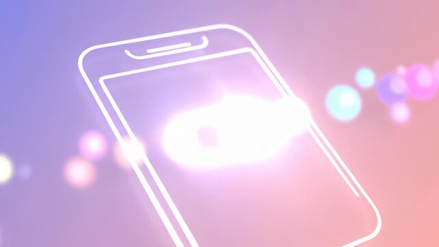 Smartphone Interface Turning Toggle Switch on in a Soft Gradient Style