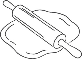 Rolling pin and dough