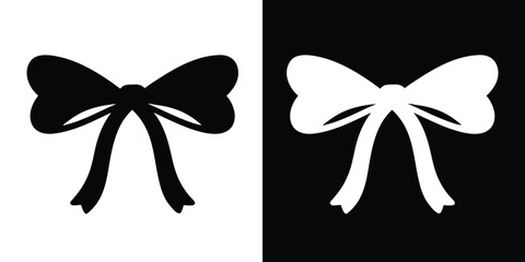 Coquette bow vector silhouette, Ribbon coquette bow SVG, Ribbon SVG, Bow clipart