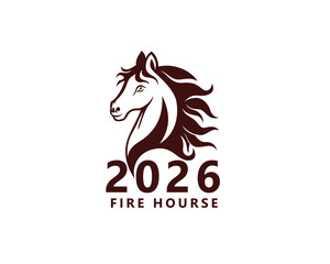 creative fire house logo according to the Chinese calendar year 2026