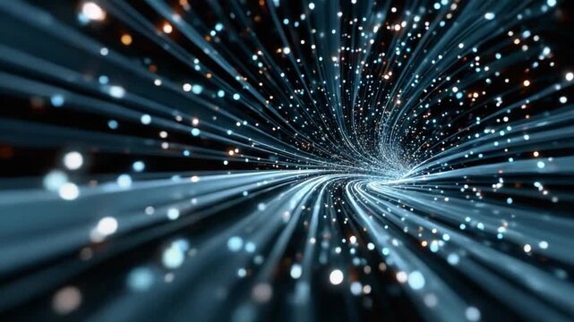 Digital Highway: A captivating image depicting a dynamic digital tunnel, pulsating with light and motion, symbolizing the fast-paced world of technology and data transfer.