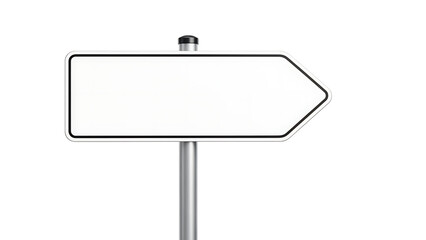 Fototapeta premium Blank directional signpost pointing to the right isolated on white background