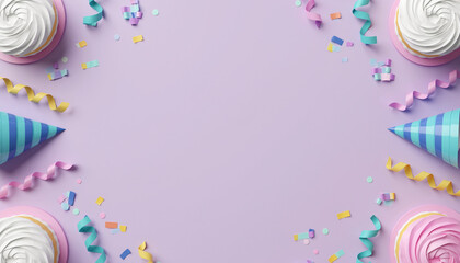 Abstract colorful vector illustration with circles and lines border frame decoration for birthday party celebration design