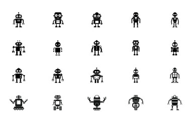 Minimal Robot Head Icon, AI Technology, Chatbot, Future Tech Symbol
