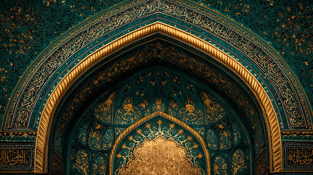 Architectural detail of a mosque's mihrab