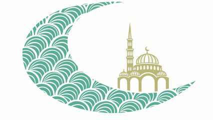 Fototapeta premium Ornamental Layered Ramadan Lantern with Geometric Cutout Design – Vector Illustration