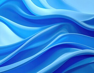 Obraz premium Flowing, light blue, layered abstract waves texture