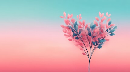 A vibrant, artistic depiction of a plant with colorful leaves against a gradient background, creating a soothing and whimsical atmosphere.