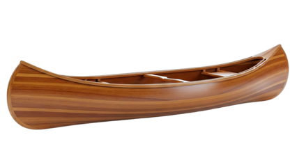 Wooden Canoe Isolated on White Background