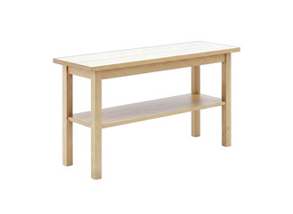 Wooden Console Table Isolated on White