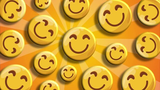Bright yellow smiley faces forming joyful repeating pattern