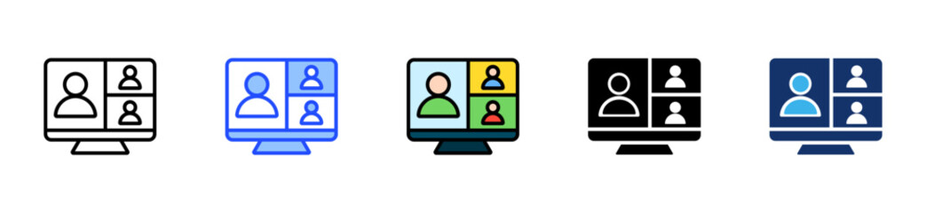 Remote Work Tools Icon Collection With Multiple Styles