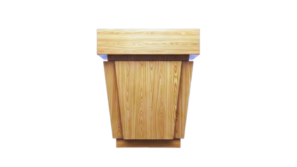Wooden Podium Isolated on White Background