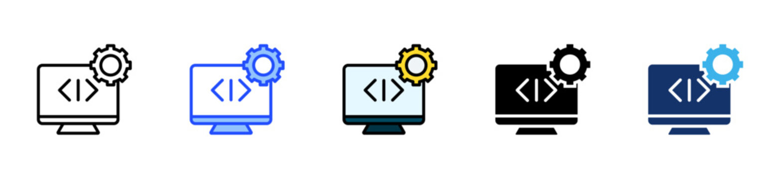 Coding Basics Icon Collection With Multiple Styles