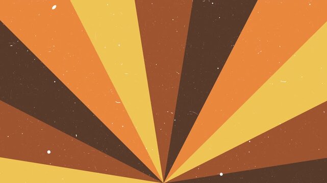 Retro groovy vintage 70s abstract pattern background radial stripes grainy