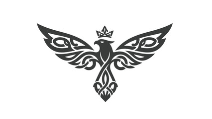 Tribal eagle with crown logo