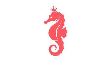 Elegant Crowned Seahorse Vector Illustration