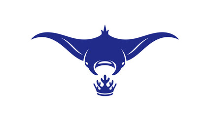 Manta ray flying over coral crown