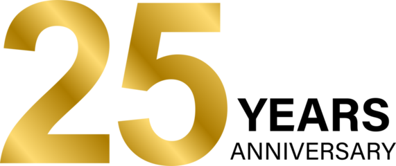 25 years anniversary gold icon for graphic design, logo, website, social media, mobile app, UI illustration