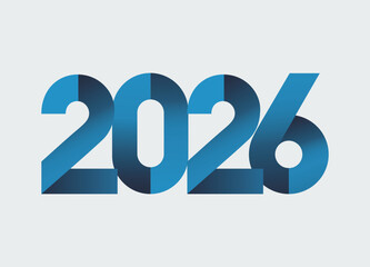 Modern blue gradient 2026 number design representing the upcoming new year and future celebrations