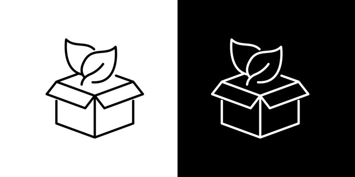 Green packaging and sustainable delivery vector icon, symbolizing eco-friendly shipping solutions for natural products and responsible businesses