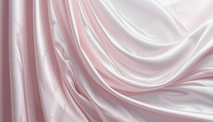 white pink abstract background. silk satin velvet fabric. Elegant luxury rich. Curtain Curtain Folding Line Wave Flow