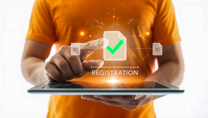 Registration document online application form digital tablet approval