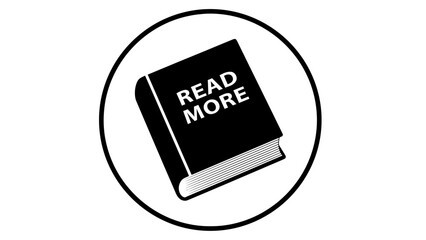 Read More Book Icon – Reading and Education Symbol in Circular Badge