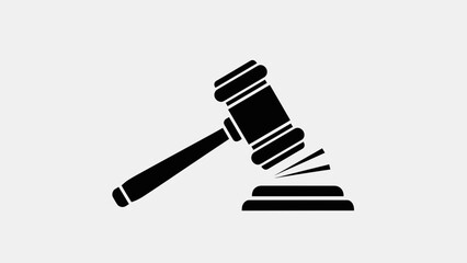 Gavel Icon Silhouette – Legal Judgment and Auction Hammer Illustration