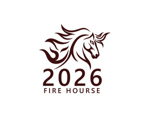 creative fire house logo according to the Chinese calendar year 2026 © Bien