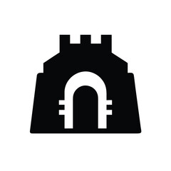 Fototapeta premium Castle Silhouette Logo with Archway