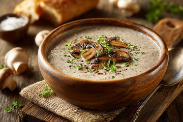 Delicious cream of mushroom soup