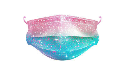 Sparkly Gradient Face Mask in Pink Blue Glitter Design