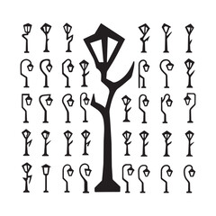 Street light post vector design
