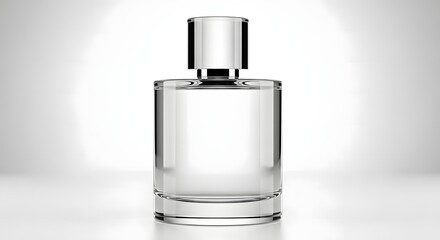 Naklejka premium Luxury Perfume Bottle on Clean White Studio Background – Elegant Minimal Product Shot