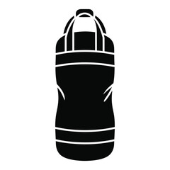 Punching bag for boxing and martial arts silhouette