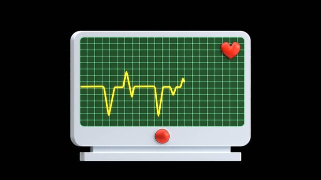 3D Heartbeat Monitor | Alpha Channel