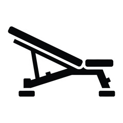 Weight bench for bench press and gym workout icon
