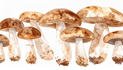 キノコの水彩画