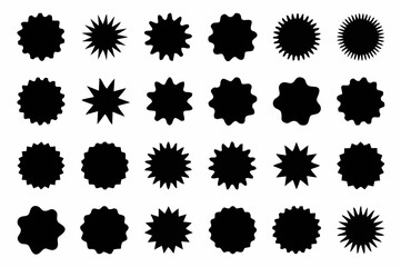 Sunburst vector badges. Graph...