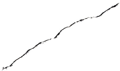 Macro photo of one big crack on clear transparent background png
