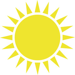 Sun Icon. Sunshine and solar glow, sunrise or sunset. Decorative circle full and half sun and sunlight. Hot solar energy for tan. Scribble sun with rays symbols. Doodle children drawings collection.