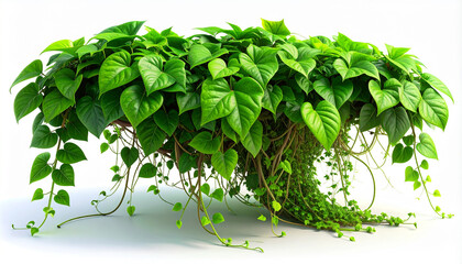 Green ivy leaves on a transparent background
2