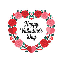 Heart of roses forming a floral frame in a romantic vector design